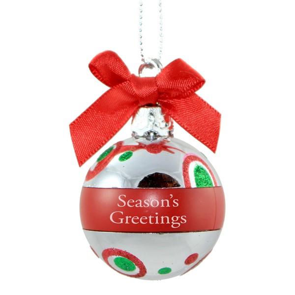 Ganz Personalized Mini Round Plastic Christmas Ornament; Season's Greetings