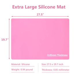 Gartful Extra Large Silicone Mats for Countertop, 28" by 20" Multipurpose Mat, Counter Table Protector, Desk Saver Pad, Placemat Nonstick Nonskid Heat-Resistant Pad, Pink, 2PCS