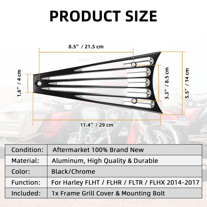 Sresk CNC Front Radiator Frame Grill Cover Guard Protector Fit