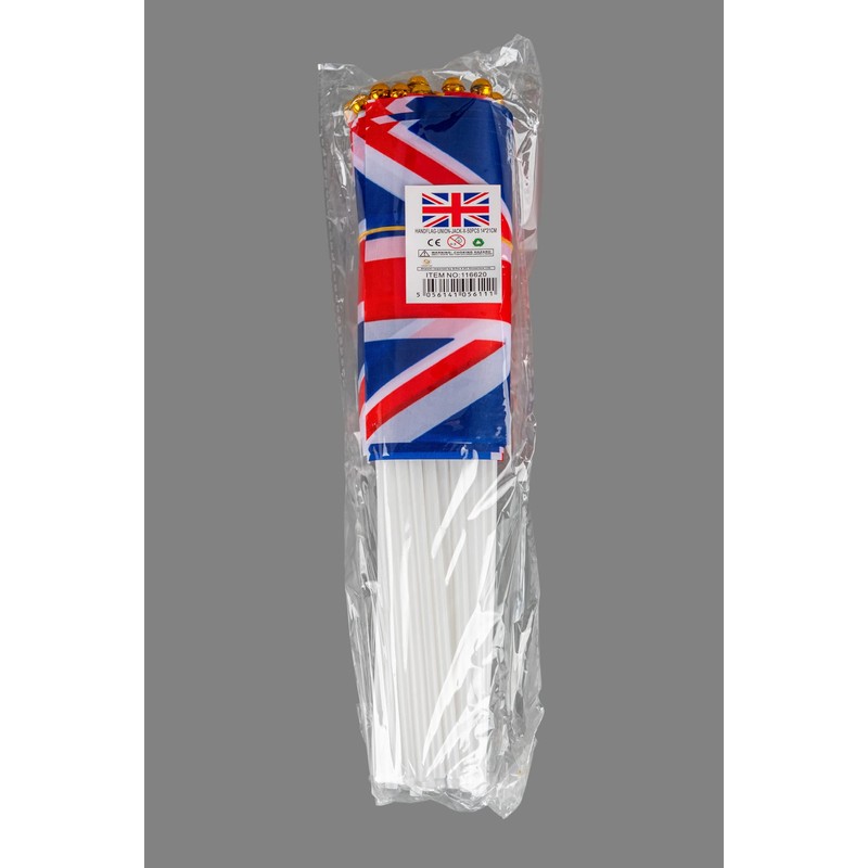 100pcs Union Jack Hand Flags Queen's Platinum Jubilee Waving Flag