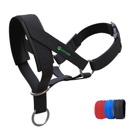 ILEPARK Dog Head Collar with Soft Fabric, Headcollar for Dogs, Anti pulling Head Halter Collar, Adjustable and Easily Control (L,Black)