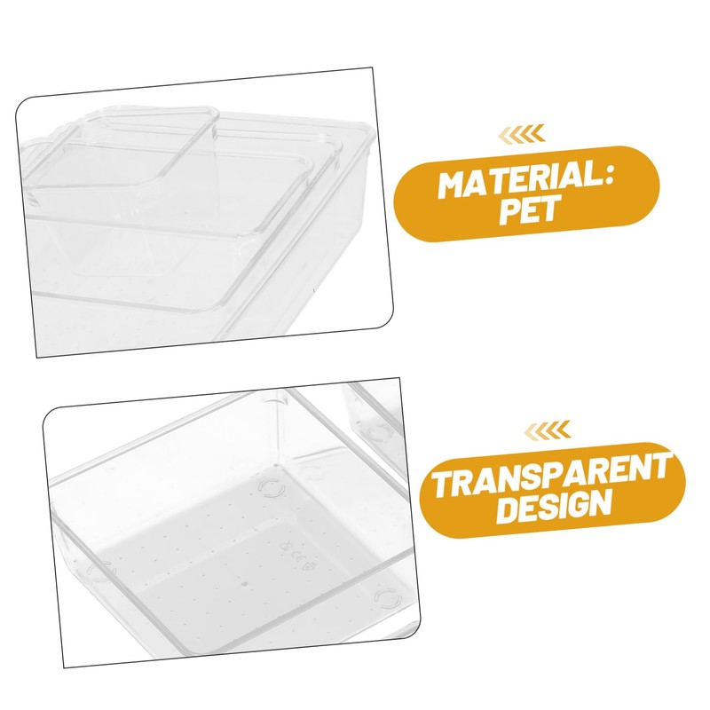 KICHOUSE 7pcs Desk Drawer Organizer Plastic Storage Bins Stackable Drawer