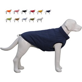 Lovelonglong Waterproof Fleece-Lined Winter Vest for Dogs Button Style Dog Warm Coats Navyblue L