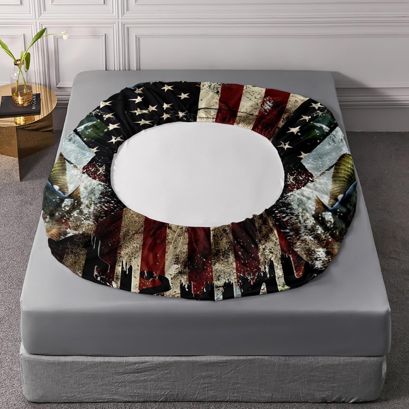 AILONEN Big Pike Fishing Fitted Sheet Queen Size, Bass Fish