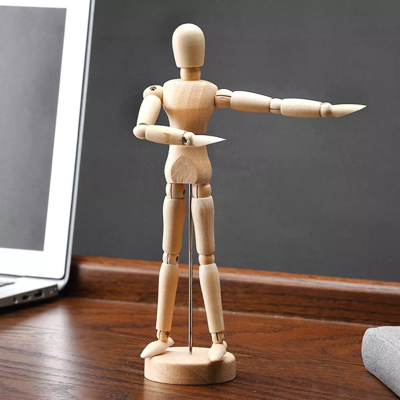 Lecute Maniqui Madera 30cm Articulado Dibujo Boceto Pintura Arte Fi