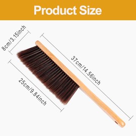 BEANPRECOY Counter Duster with Wood Handle Hand Brush Broom Bench Horse Hair Brush Dust Brush Bench Woodworking Brush Brushes Used for Counter Gardening Furniture Car Drafting Patio Fireplace Cleaning