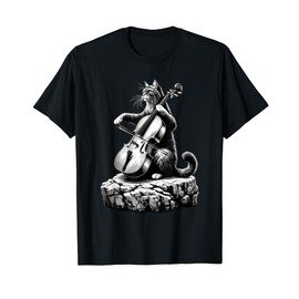 Cat Playing Cello Cellist Player Instrument Musician T-Shirt