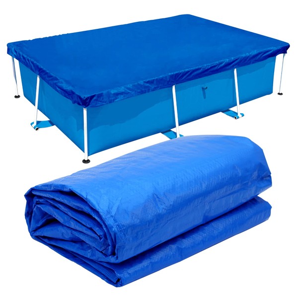 Rectangular Pool Cover for Rectangular Pool, Upgraded Material, Thicker and Durable, Dust and Leaf Resistant, Easy to Install, Blue (Rectangular 7.3 x 4.9 FT)