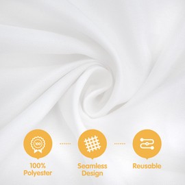 BRILLMAX 10 Pack White Tablecloths for 8 Foot Rectangle Tables 60 x 126 Inch - 8ft Rectangular Bulk Linen Polyester Fabric Washable Cloth Cover for Wedding Reception Banquet Birthday Party