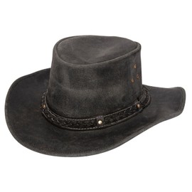 Cowboy Aussie Real Leather Hat Australian Black Western Outback Bush Hat