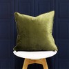 Riva Paoletti Luxe Velvet Cushion Cover - Olive Green -
