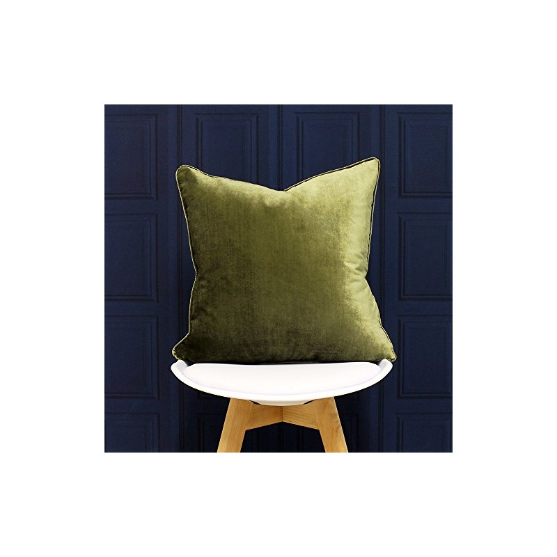 Riva Paoletti Luxe Velvet Cushion Cover - Olive Green -