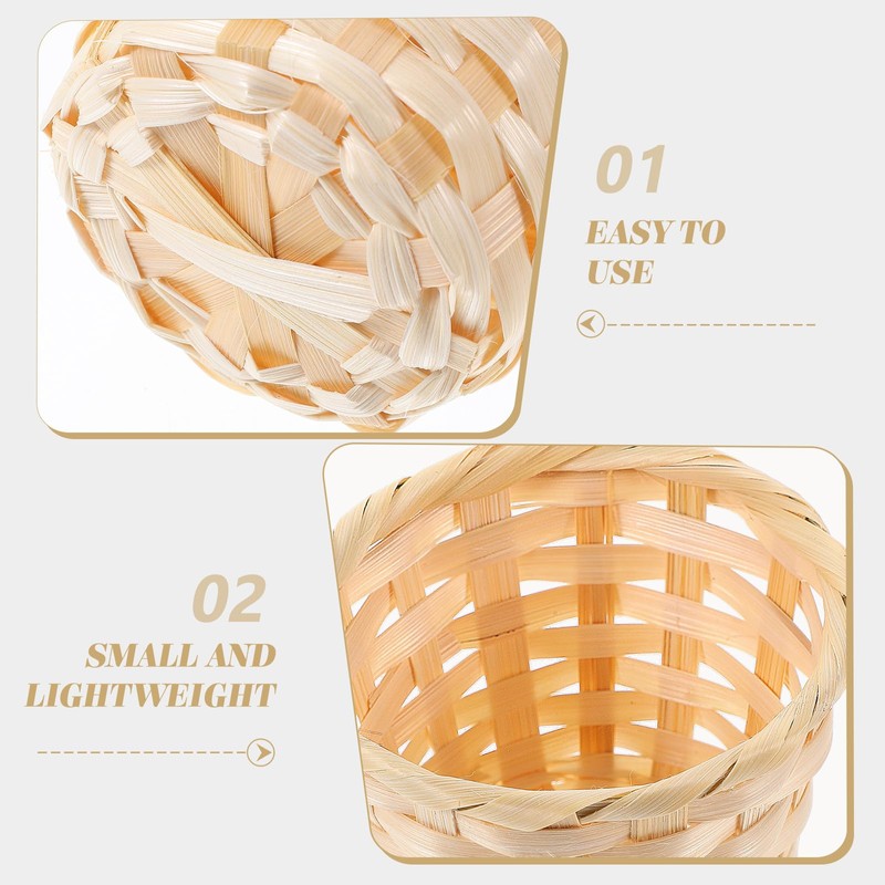 NUOBESTY 36Pcs Mini Woven Basket, Small Wicker Baskets Miniature Rattan