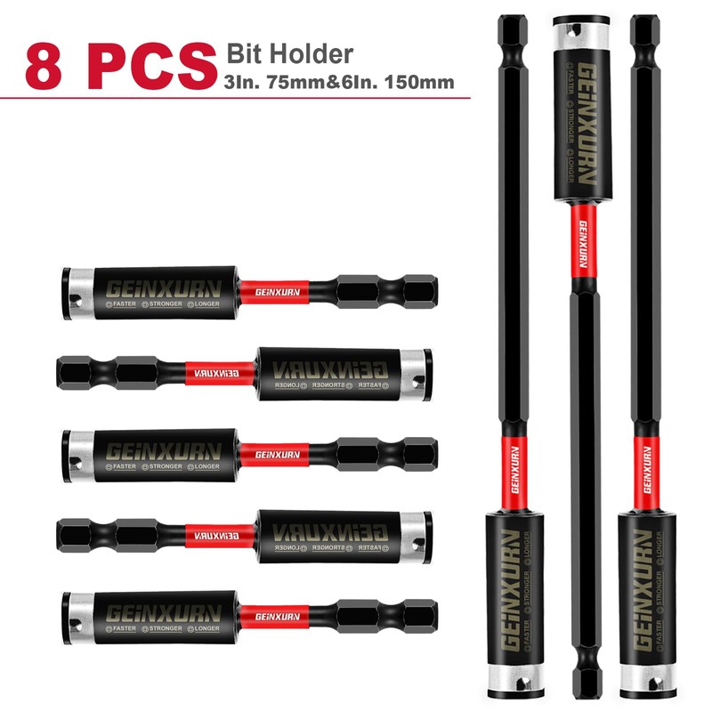Geinxurn 8PACK Impact Magnetic Screwdriver Bit Holders, Extension Socket Drill