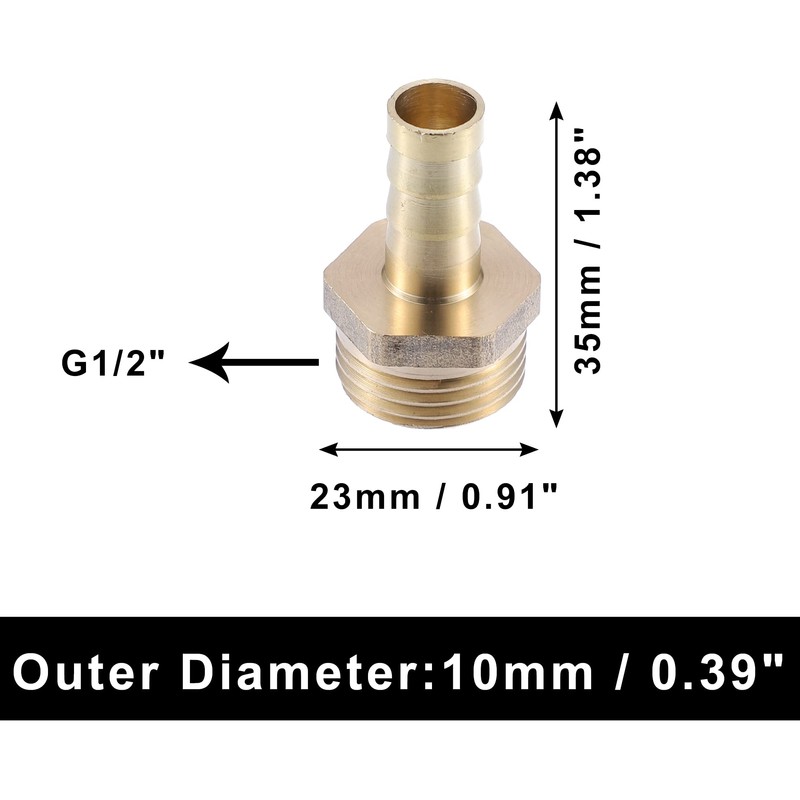 A ABSOPRO Hose Nozzle Brass Hose Connector 1/2 Inch Male