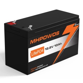 MHPOWOS 12V Lithium LiFePO4 Battery 10Ah 8Ah Lithium Iron Phosphate 10A BMS for Lighting - 1x10Ah