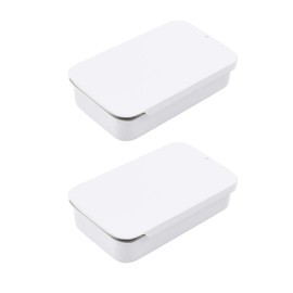 Vagocom 2Pcs Toothpick Holder, Portable Empty 2.7*1.6*0.6inch / 7*4.2*1.5cm Reusable Metal Toothpicks Case,Small Toothpick Dispenser for Travel,Outdoor,Camping(White)