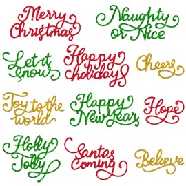 GLOBLELAND 11Pcs Christmas Blessing Words Cutting Dies Metal Greeting Phrase Words Die Cuts Embossing Stencils for Paper Card Making Decoration DIY Scrapbooking Album Craft Decor