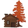 ETDesign #E04286 Fall/Autumn Cabin,Log House w/Maple Tree Embroidery Iron On