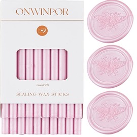Pearl Pink Wax Seal Sticks, ONWINPOR 20pcs Pink Wax Sealing Sticks for 0.28'' Glue Gun, Wax Seal Stamp, Wedding Invitations, Envelope, Christmas Gift Ideas (Pearl Pink)