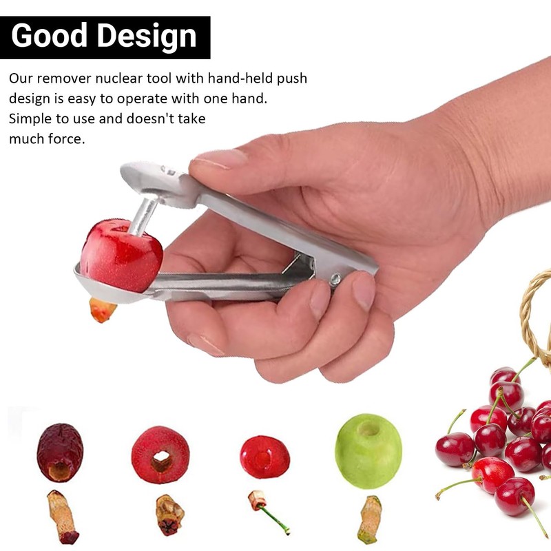 2PCS Cherry Pitter Tools, Portable Stainless Steel Cherry Pit Removal