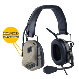 ATAIRSOFT Tactical Headset Wargame Hunting Headphone Without Noise Cancellation Function (Tan)