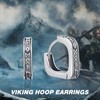 KINGWHYTE Viking Creole Earrings 925 Sterling Silver Rhombus Earrings Viking