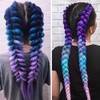Extensiones de Cabello para Trenzas 60 cm,MoradoClaroAzul lago (1PCS)
