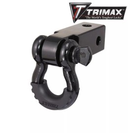 Trimax Recovery 2" Receiver Hitch D-Ring 3/4 Shackle Pulling Draw Bar Shank -Blk