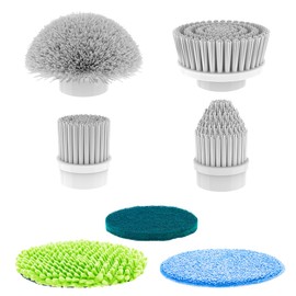 Cabezales de cepillo para polvo reemplazables para TUYU Electric Spin Scrubber (4 cabezales de cepillo para polvo y 3 cepillos adicionales), cepillo para polvo de limpieza eléctrica inalámbrico para baño y piso