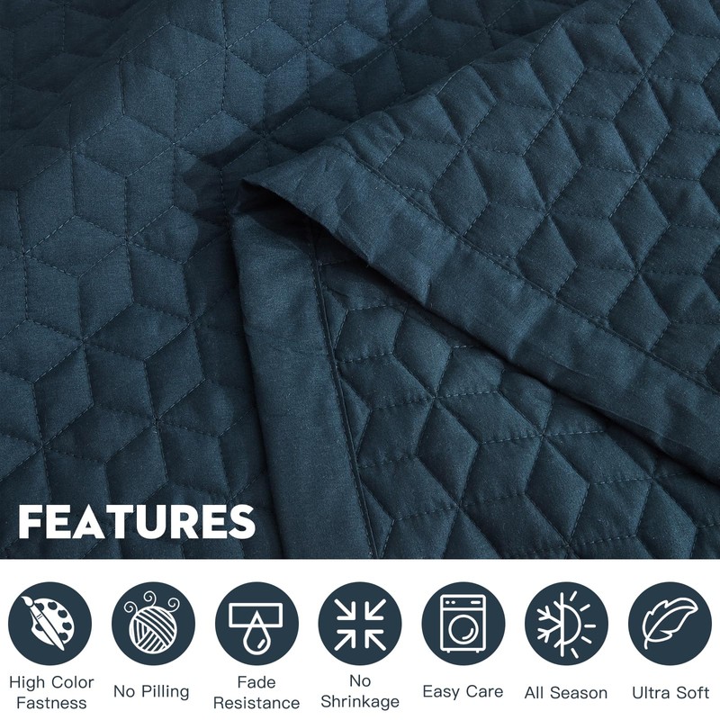 Blythease Oversized King Bedspread 128x120 Extra Wide, Modern & Contemporary