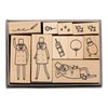 Midori 35597006 Wooden Stamp Set A Pattern Ojisan 30th Anniversary