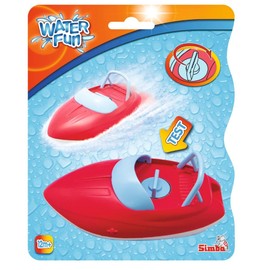 Speedboat, 2 Assorted Colours, Only One Item Delivered, Bath Toy, Wind-Up Mechanism, Boat for Bathtub, 13.5 cm Bath Boat, from 3 Years
