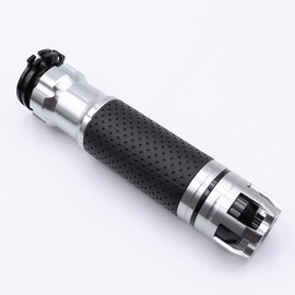 FONGKNOX Motor Bike Motorcycle Handlebar Grips Hand Grips CNC Aluminum Anti-slip Rubber Grip 7/8" Universal Metallic Grey Design for Bikes Motorcycle Bicycles Scooters Accessory Parts