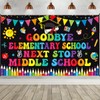 Goodbye Elementary School Next Stop Middle School Photo Backdrop Banner,