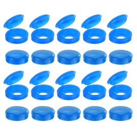 uxcell 100Pcs Blue Screw Cap Covers, PVC Hinged Screw Cover Caps, 13.5mm x 5.3mm, Round Head, 10mm Dia