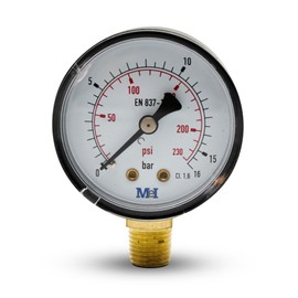 DOJA Barcelona | Water Pressure Gauge | 1/4 Inch | 0-6 Bar | CL 1.6 | Water Pressure Gauge | Water Pressure Meter Monitoring of Drinking Water Systems, Heating, Irrigation, Pumps, etc.