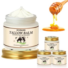 Sarga de ternera y bálsamo de miel, sarga de res para la piel, 3 paquetes de humectantes totalmente naturales que hidrata y nutre la piel, sargo de carne alimentada con pasto y mezcla de miel