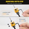 5PCS Countersink Drill Bit Set, Low Friction Depth Stop, 1/8