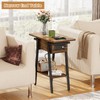 End Table with Charging Station, Flip Top Side Table with