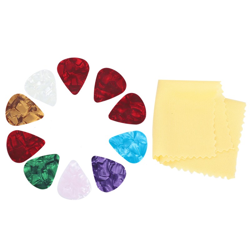 Guitar Accessories Kit 10 Celluloid Pick 4 Guitar Slider 8