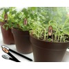 Herb Stakes 08in 12/Set Metalgraph Acrylic Oval Top Brushed Silver