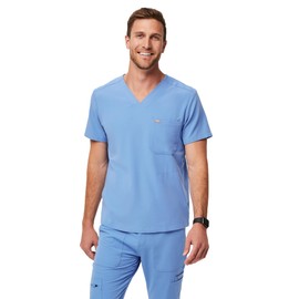 FIGS Chisec Three-Pocket Scrub Top for Men – Ceil Blue, M
