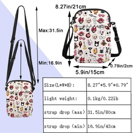 ENSIANTH Hazbin Cartoon Characters Merch Alastor Lover Crossbody Purses Bag Anime Lover Gift Hazbin Demon Fans Messenger Bag (CA Alastor Anime CB)