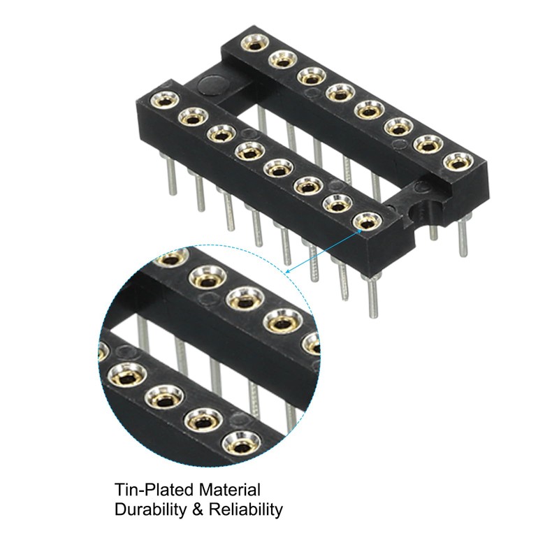 QUARKZMAN 2.54 mm Pitch 16 Pins DIP-IC Socket Connector Double