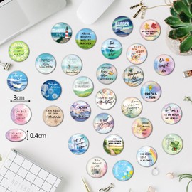 BIROYAL Pack of 30 Fridge Magnets, Magnets for Magnetic Board, Whiteboard Magnets, Quotes Magnets, Sayings Magnetic Set, Magnets Suitable for Motivation, Home Decoration, Offices, Lockers, Watercolour