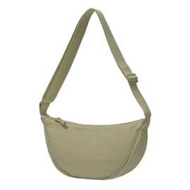 GlamollaMisse Crescent Shaped Mini Shoulder Crossbody Bag, Shoulder Bag, Handbag, Soft, Lightweight, Nylon, Unisex, Smartphone Pouch, Zipper, Adjustable Shoulder Strap, 2 Inner Pockets, Lightweight