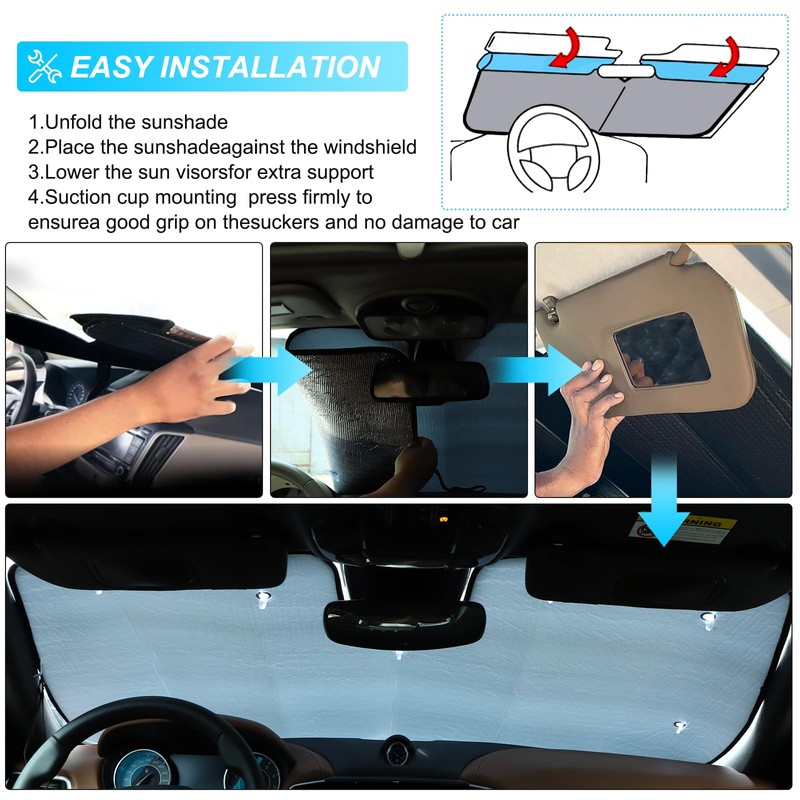 Heutamo Windshield Sun Shade Compatible with Maserati Ghibli 2017-2023, Front