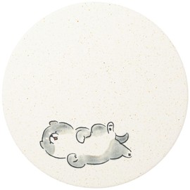 AND NEE (&NE) Ceramic Diatomaceous Earth Coaster Mameshiba Rolling 3.8 inches (9.7 cm) x 0.24 inches (0.6 cm) thickness Water Absorbent Coaster Made in Japan, Mino Ware, Asbestos-Free, Water Absorbent