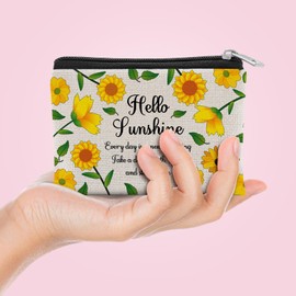 Inspirational Emotional Support Gift for Women Coin Purse Flower Themed Positive Gift for Friends Teens Daughter Encouragement Gifts for Coworker Bestie Christmas Birthday Gifts Zipper Change Pouch